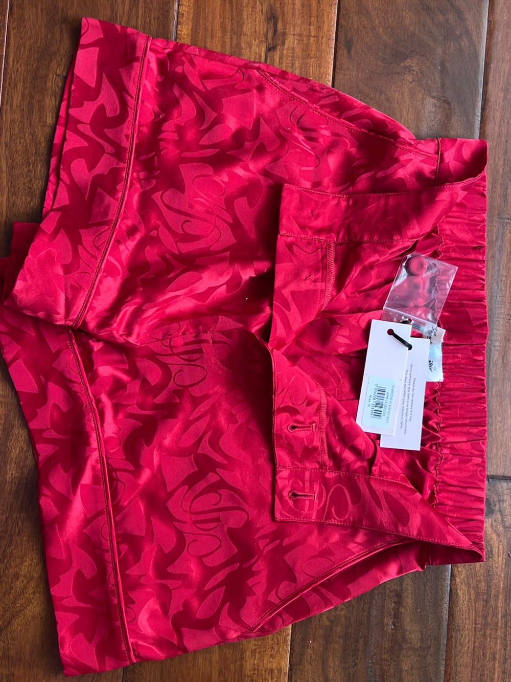 Agent Provocateur Red Silk Satin Lounge Shorts